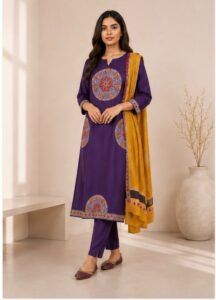 Violet Mandala Cotton Kurta Set